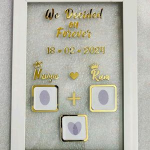 Wooden Couple Thumb Gift | 35x24 CM |Finger Print