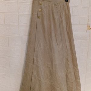 Beige Old Money Midi Skirt