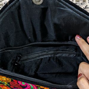 Brand New Velvet Embroidered Sling Bag