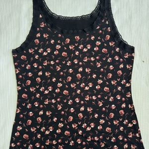 Black Floral Camisole