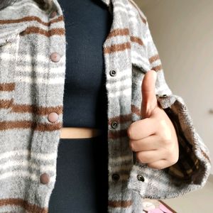 koZara Style Thick Flannel Coat Chic Women Elegant