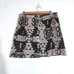 Black And Beige Sequence Skirt (Women's)