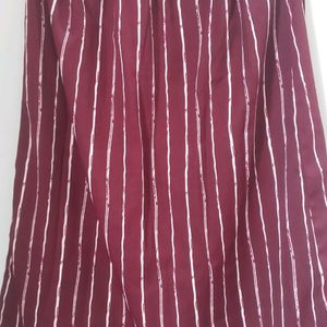 Maroon Striped Skirt