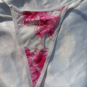 Flower Printed Thong Panty