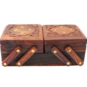 Jewellery Box for Women Wooden Flip Flap