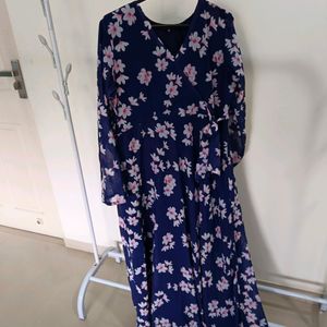 Floral Navy Blue Maxi Dress