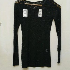 Trendy New Black Sheer Top For Women