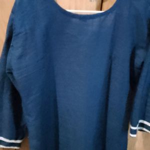 Blue Chikankari Kurtha