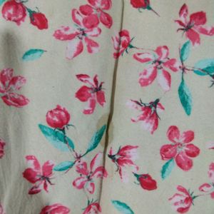 White And Pink Printed Kurta (Women's)