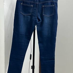 Blue Pencil Fit Full Length Jeans for Women