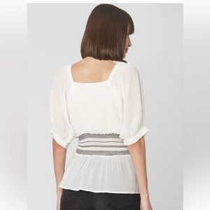 Vero Moda Women White & BlackStriped Cinched Waist