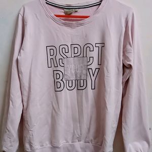 Baby Pink Printed Full sleeves Sweatshirt