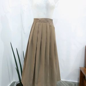 Korean Pleated Midi Wrap Around Skirt