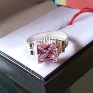 Pink Daimond Ring💍 Pure Silver✔