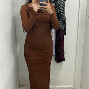 Bodycon Brown Dress