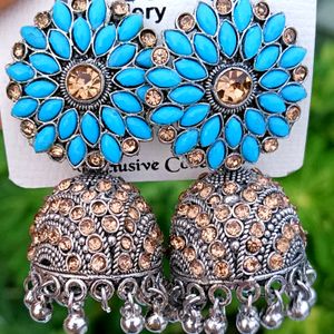 Earrings for women fashion jhumka oxidised Silver