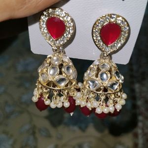 Dark Pink Jhumkas