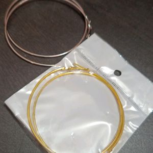 Combo Of 2 Big Size Hoops Silver And Golden