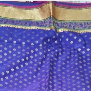 Blue + Pink Combination Saree