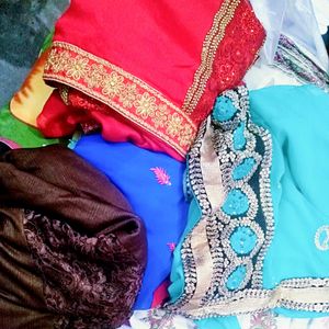 Pack Of 4 Used Saree With Blouse