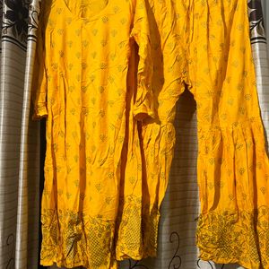 Mustard Yellow Sharara Set For Haldi