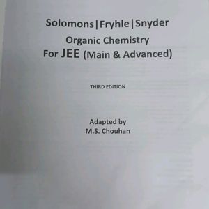 SOLOMON ORGANIC CHEMISTRY FOR JEE ADVANCED