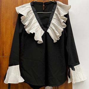 Black And White Frill Shirt