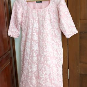 Pink Chikankari Kurthi