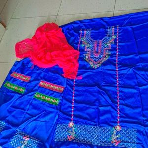 Punjabi Embroidery Work Unstitched Suit