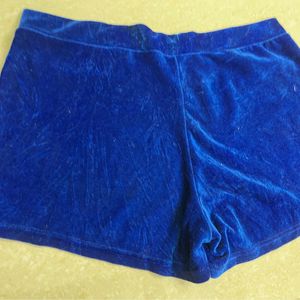 Blue Velvel Shorts