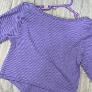 zara cute lavender crop top trendy