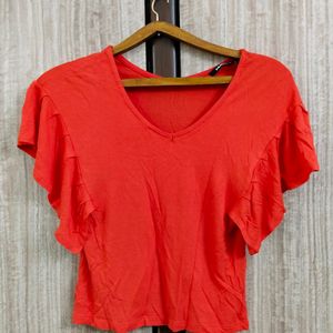 Coral Crop Top (30-32) 🧡🧡