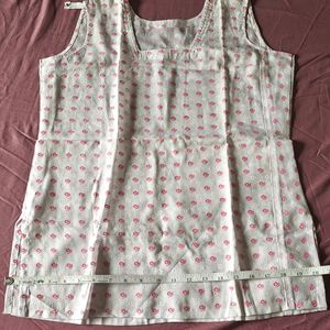 White Printed Inner Top