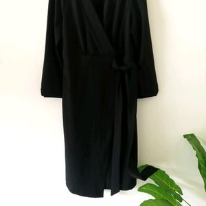 Black Wrapped Design Dress