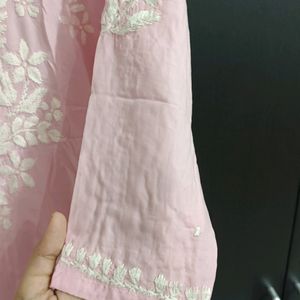 Pink Chickenkari Kurta