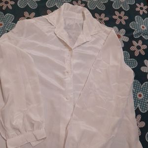 Women White Silk Shirt