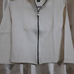 White Crop Jacket In New Condition