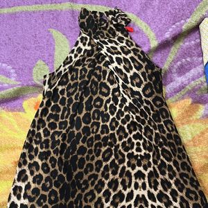 CHEETAH PRINT HALTER NECK TOP