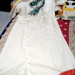 White Colour Kurta Size - XL