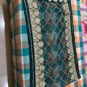 Pista Green FestiveWear Long Frock & Dupatta SizeL