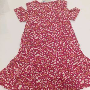 Cold Shoulder Frock For Girls