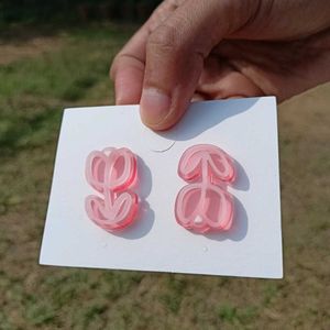 Cute Pink Acrylic Earrings - Brand New