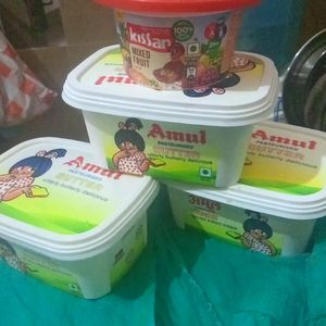 Amul Pasteurised Butter Empty Box ,Kissan Mixed Fruit Jam Empty Boxes