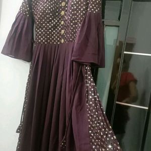 Beautiful Long Dress With Sharara Nd Dupatta