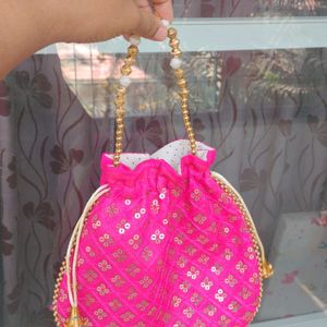 Cloth Potli Bag With Work