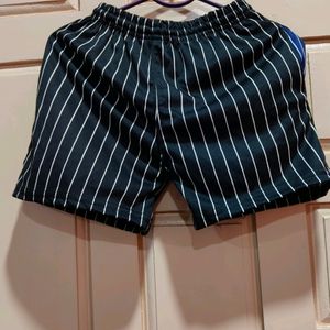 Black Stripped Shorts