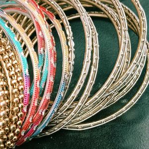 Gold Silver And Clrful Bangles