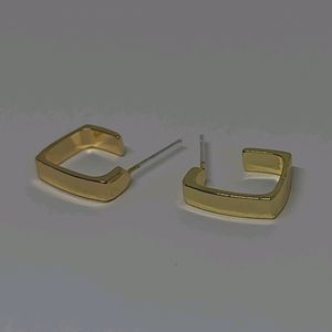 Square Hoop Gold Earrings