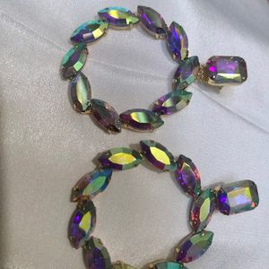 Rainbow Korean Glass Stone Earring