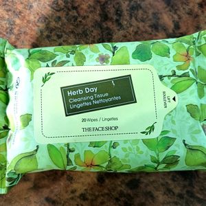 Herb Day Cleansing Tissue 20 Wipes